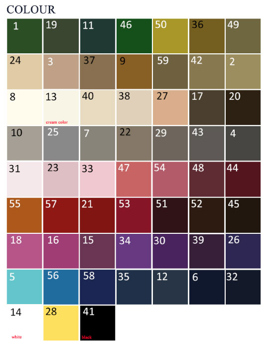 Velvet Fabric Color Chart Iginglevelvet Pouch