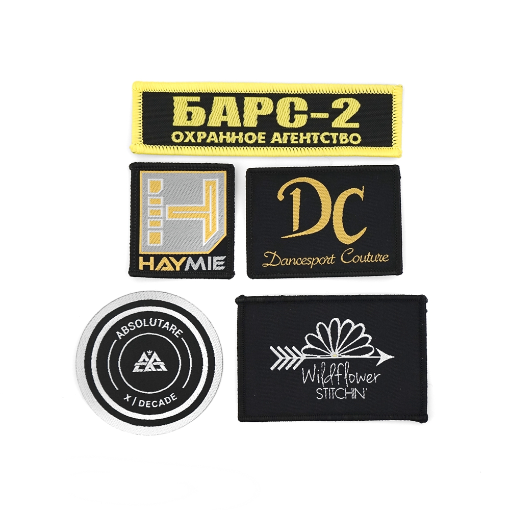 Custom woven badges woven patches badges for caps woven label badge