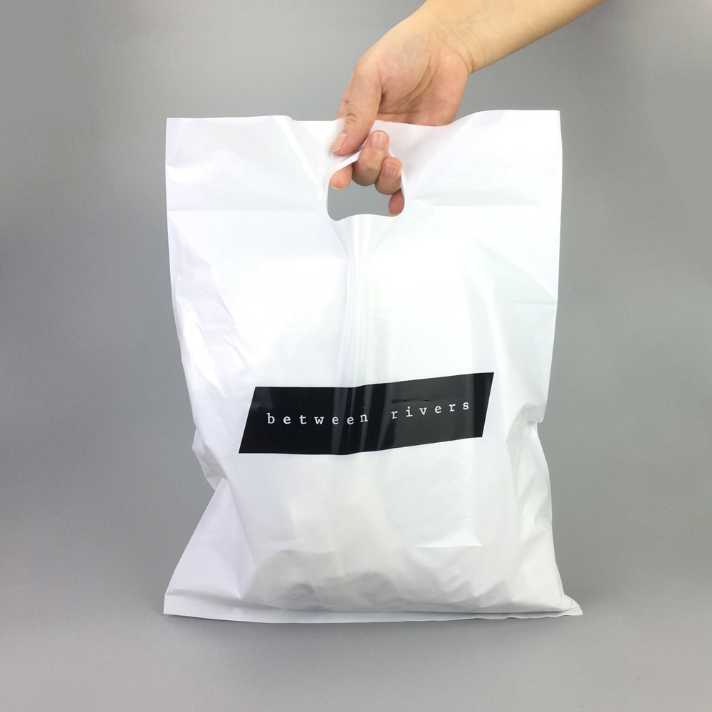 Custom printed logo Die Cut plastic bag with own logo30cm x 40cm